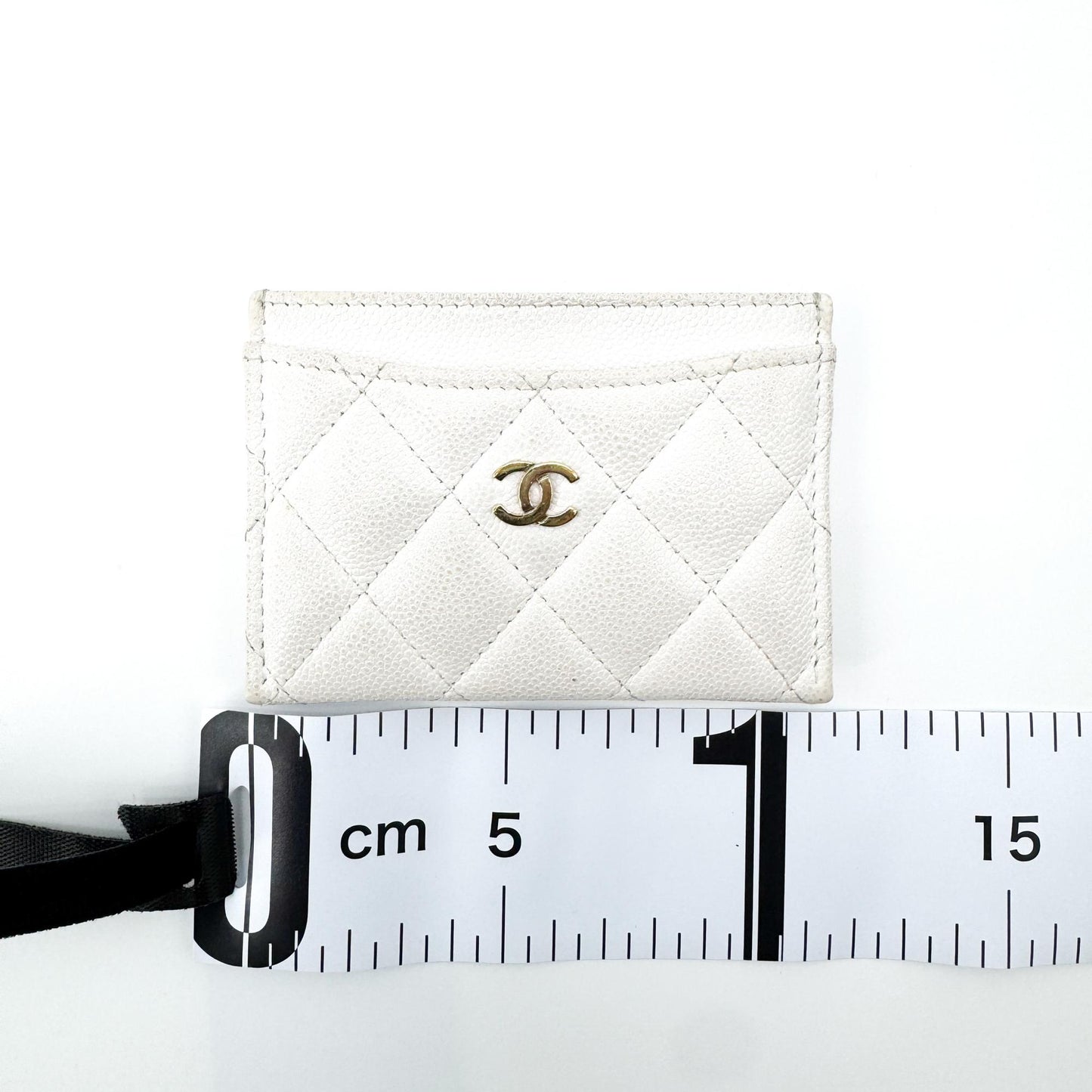 Chanel Classic Card Holder Gold Hardware White