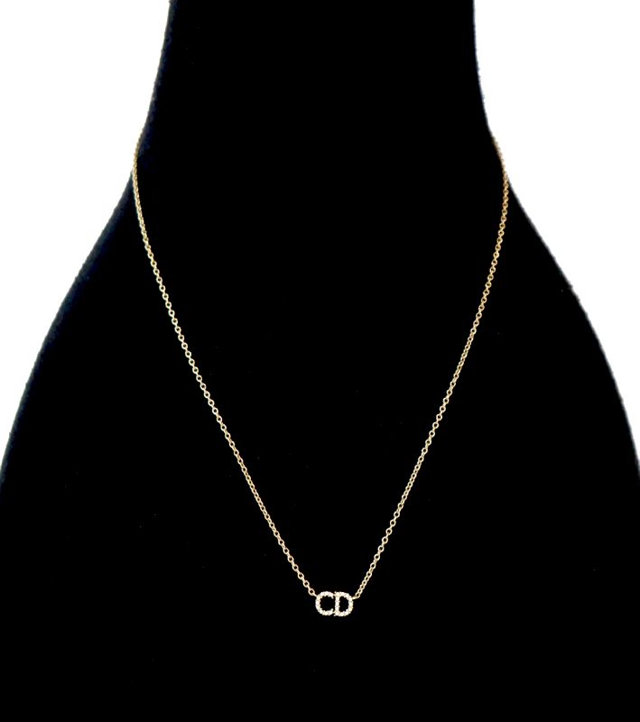 Dior Claire D Rune Gold Necklace
