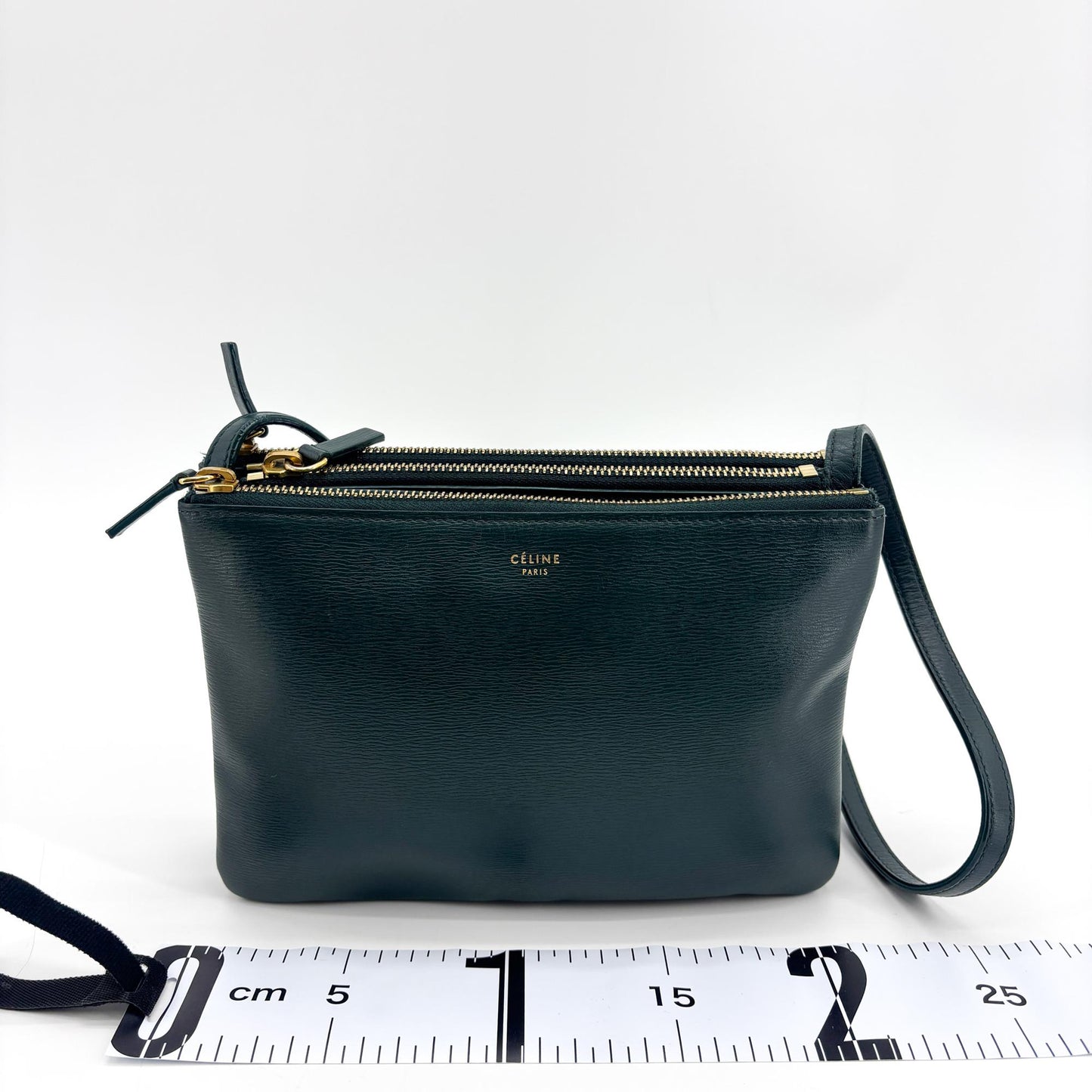 Celine Trio Bag Small Dark Green Gold Hardware