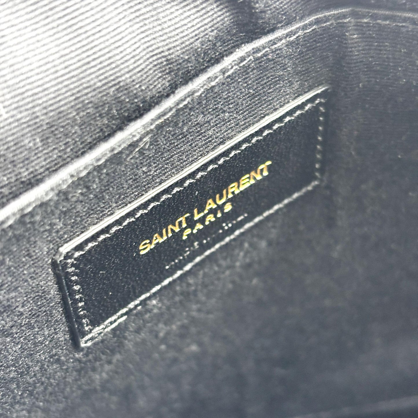 Saint Laurent Monogram Matelassé Tablet Pouch Black Gold Hardware