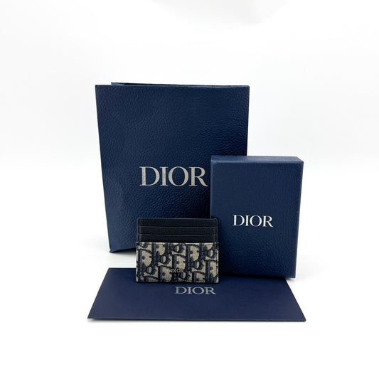 Dior Oblique Card Holder Navy Black