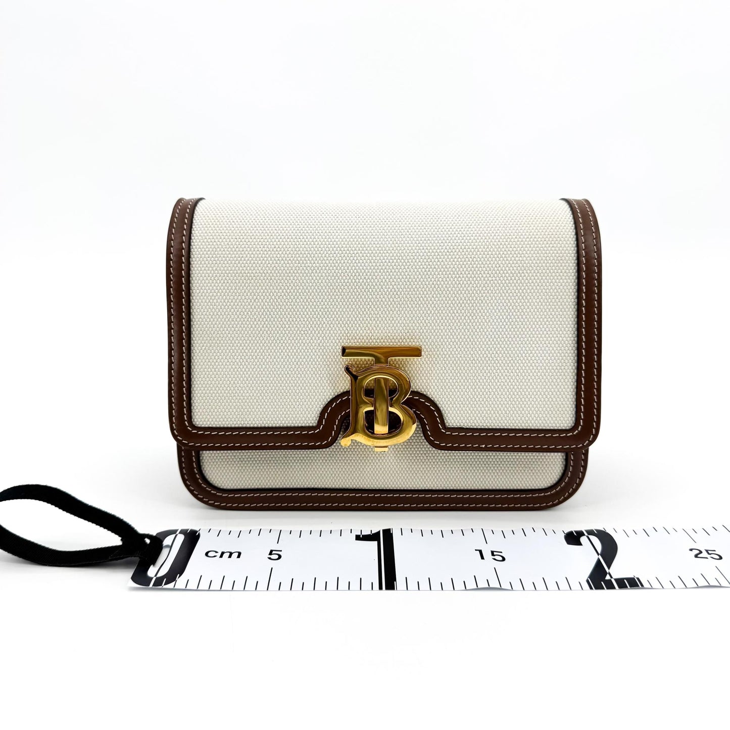 Burberry TB Mini Two-Tone Canvas Shoulder Bag