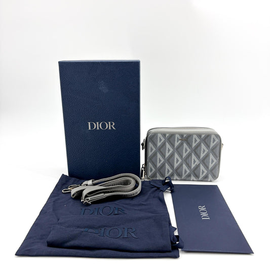 Dior CD Diamond Trousse zippée Gris ruthénium