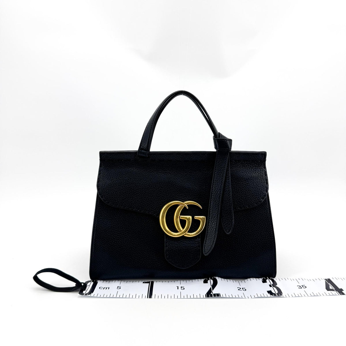 Gucci Small Double G Leather Top Handle Bag Black