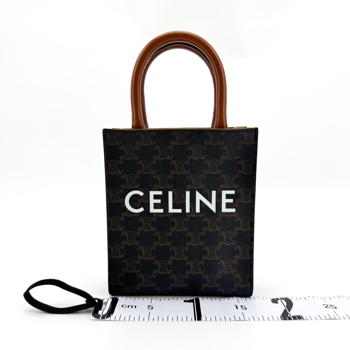 Celine Mini Vertical Cabas Triomphe Canvas Tan