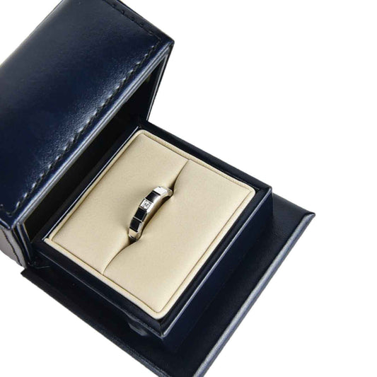 54 Medium Ice Cube 1 Diamond White Gold Ring