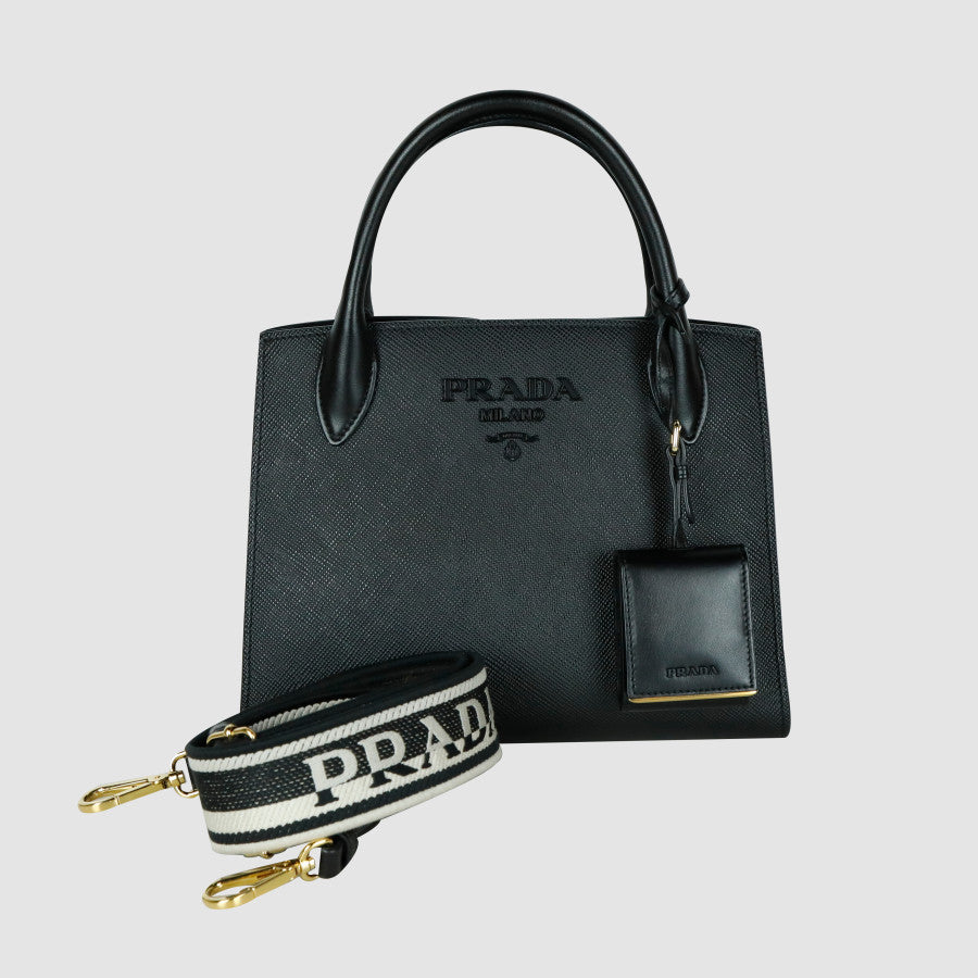 Small Saffiano Monochrome Tote Shoulder Bag 1BA156