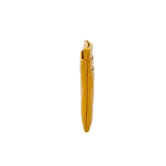 Chanel Yellow Caviar Skin Card Holder Wallet