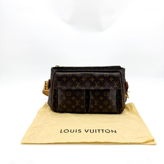Louis Vuitton Monogram Vivacity GM Crossbody Bag Brown