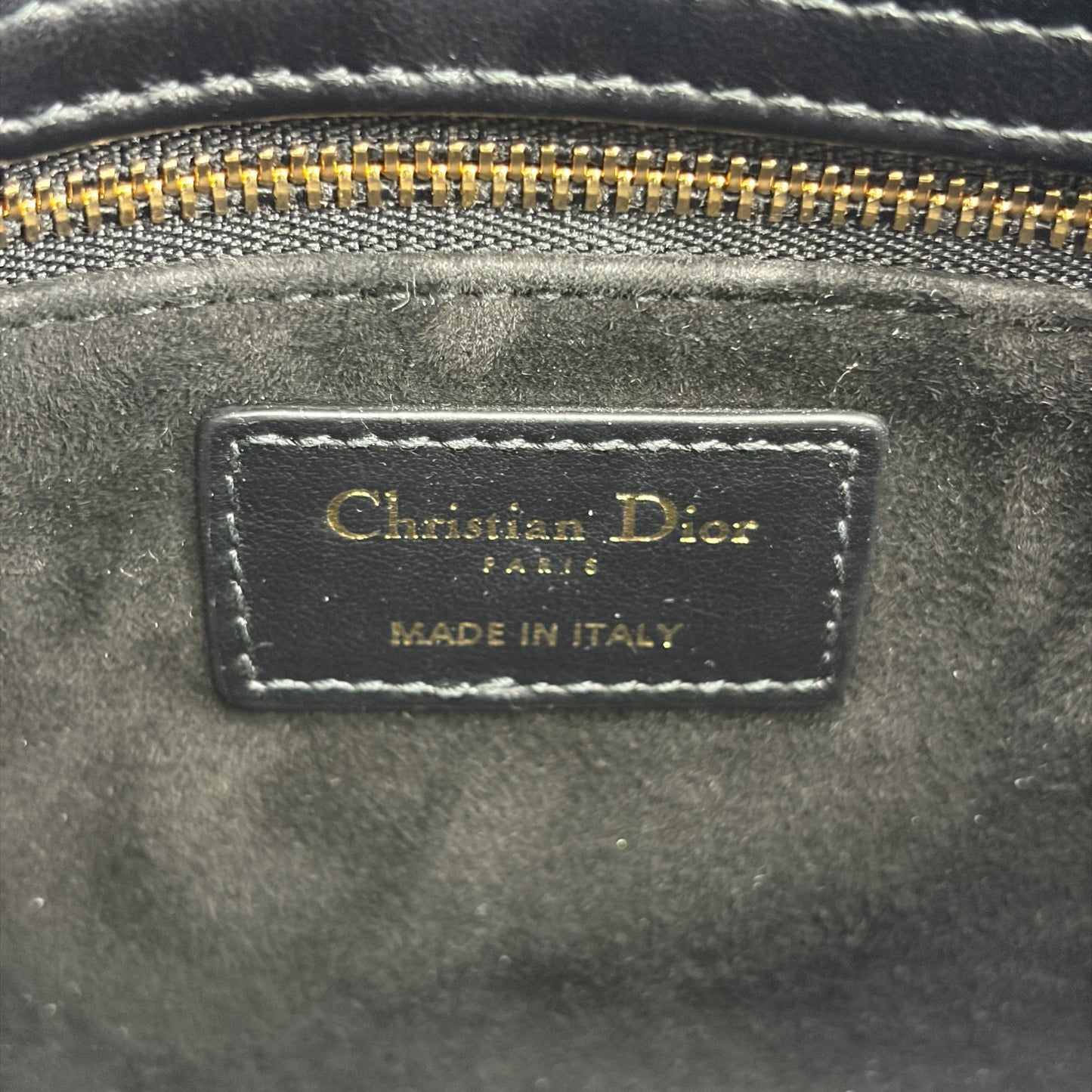 Dior Mini Lady Dior Bag in black satin and bead embroidery