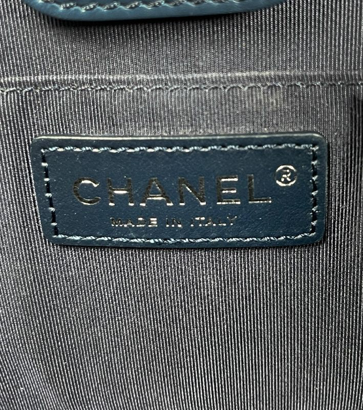 Chanel Navy Leather Matelassé Chain Shoulder Bag