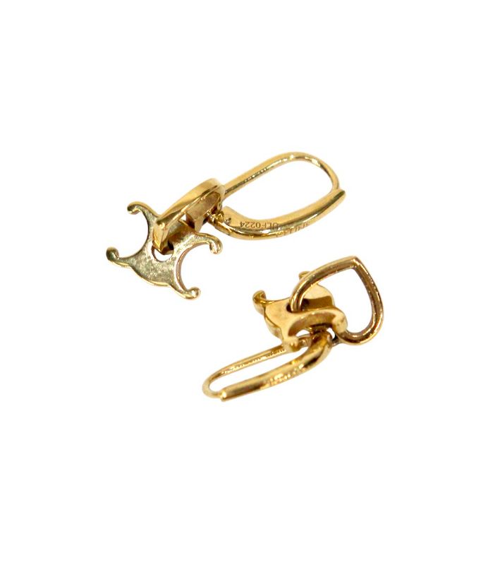 Celine Heart Triope Earrings in Gold