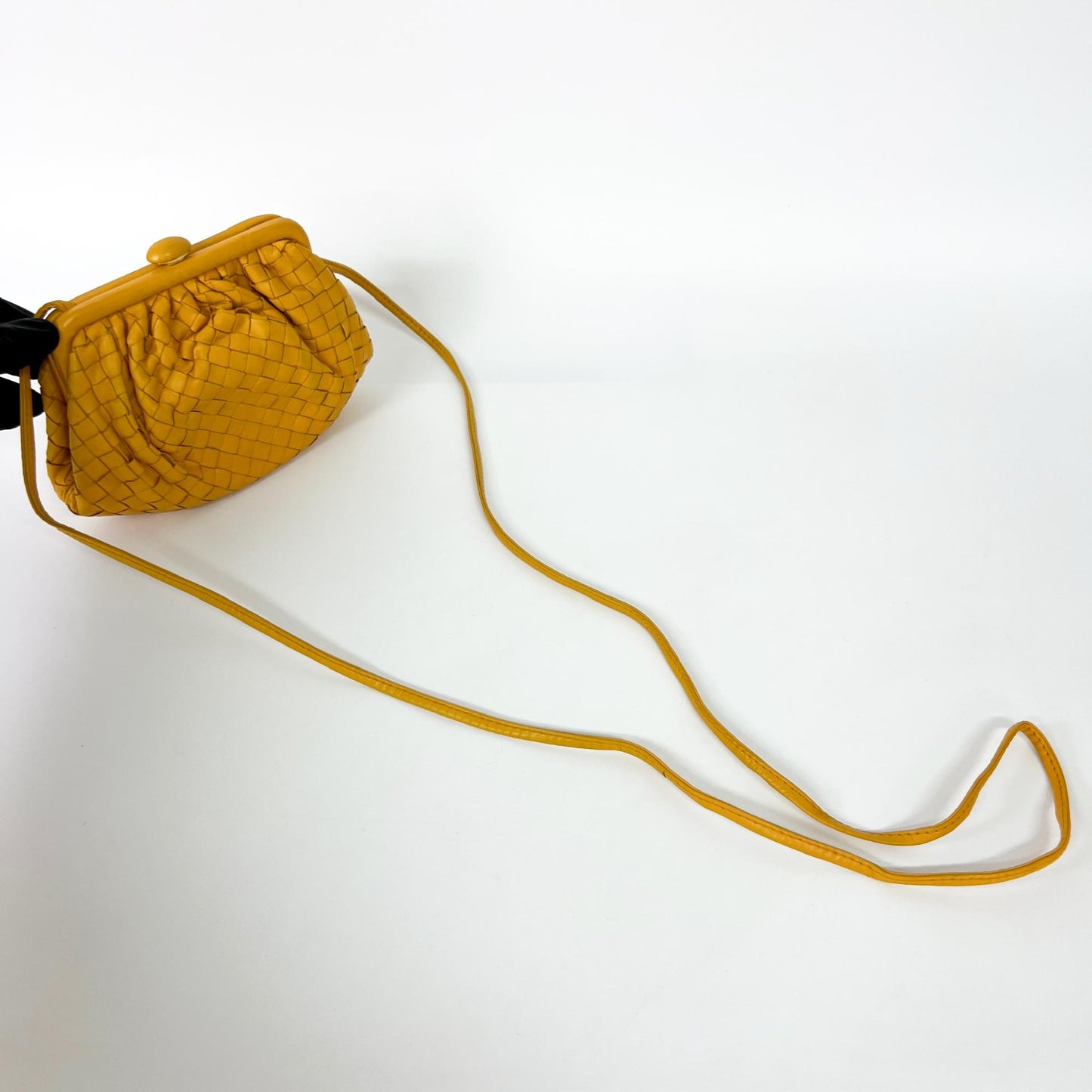 Bottega Veneta Vintage Intrecciato Weaving Bag Mustard