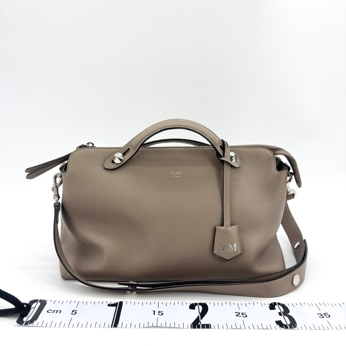 Fendi By The Way Medium Shoulder Bag Taupe Silver