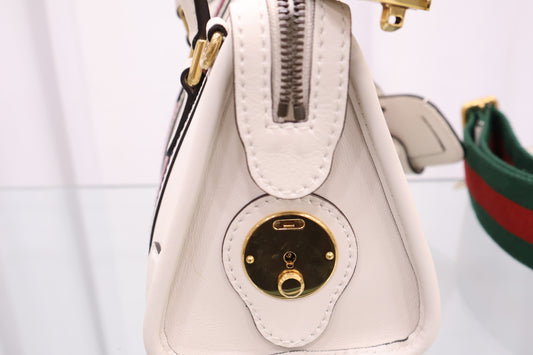 Bauleto Mini Top Handle White Tote Shoulder Bag 715771