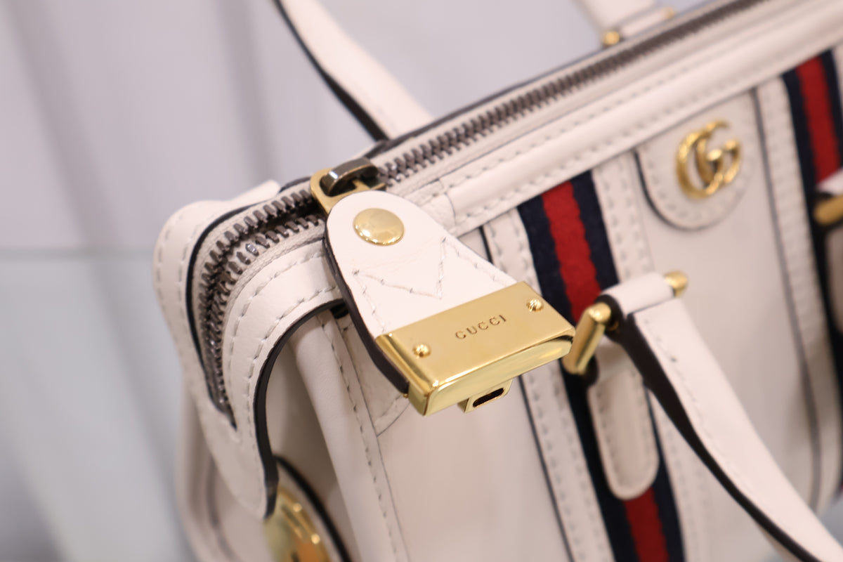 Bauleto Mini Top Handle White Tote Shoulder Bag 715771