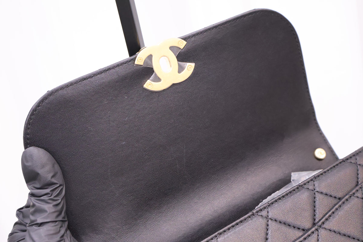 Infinity Top Handle Black Tote Shoulder Bag AS0970