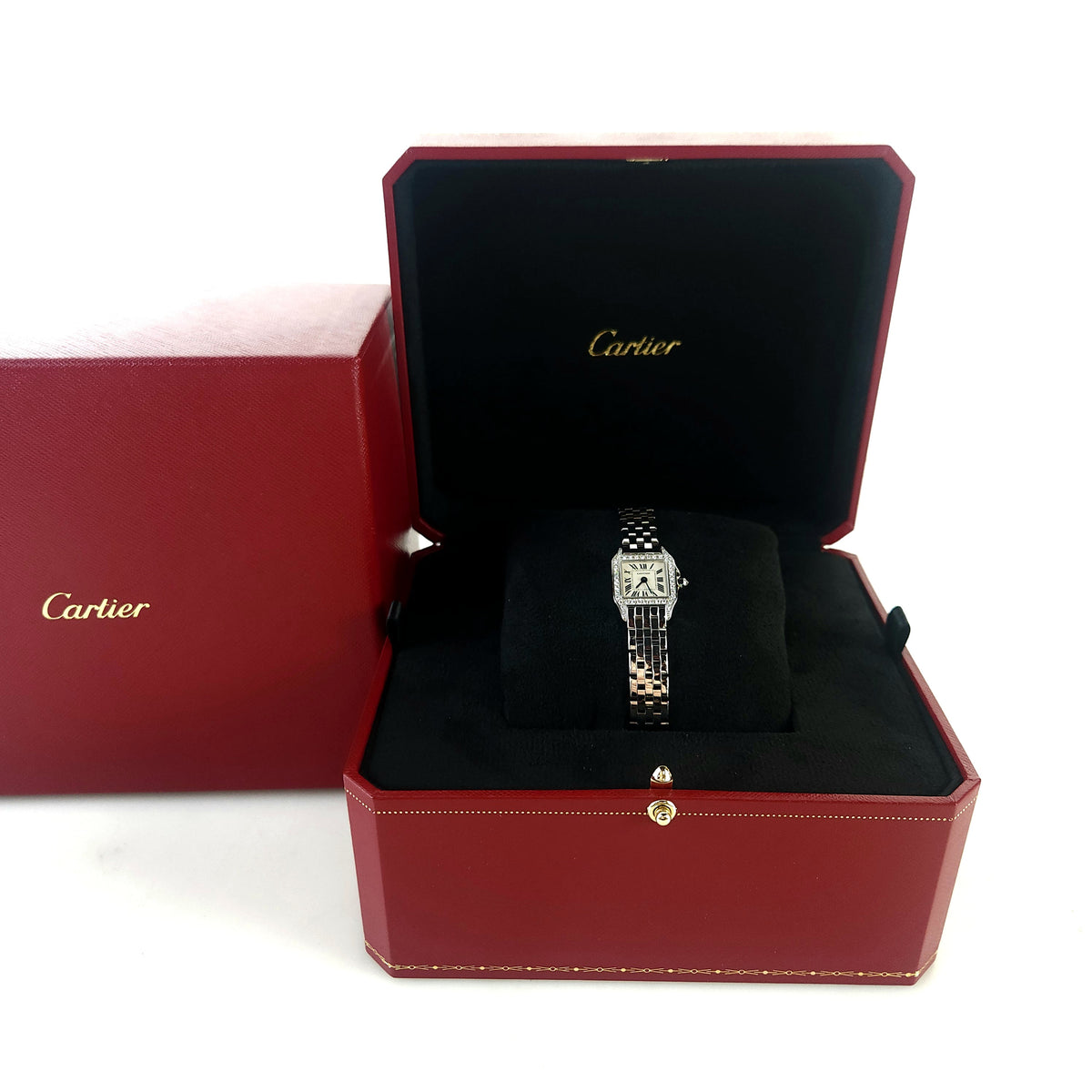 Mini Santos Demoiselle 18K Gold Diamond Watch