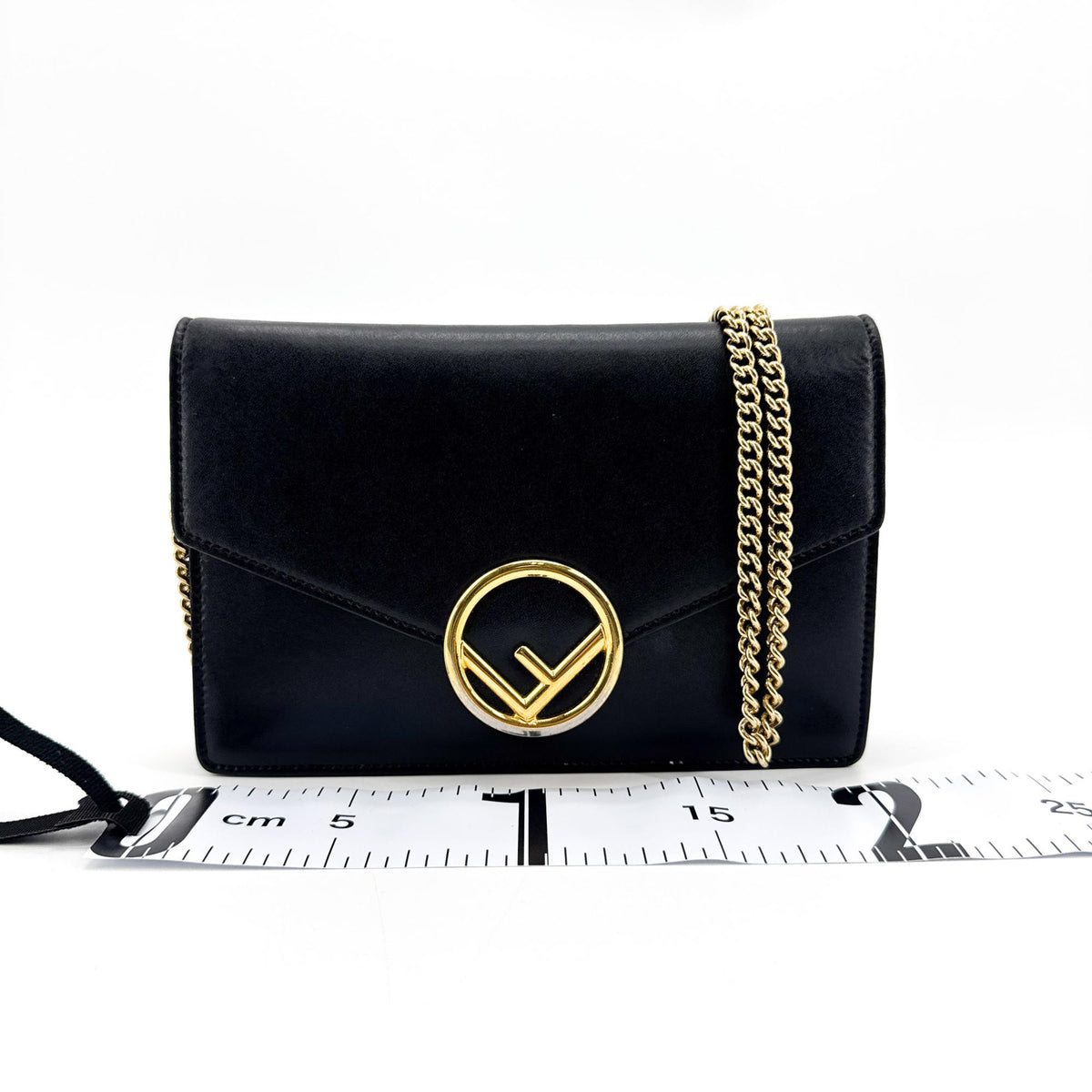 Fendi Wallet on Chain Leather Mini Bag Black