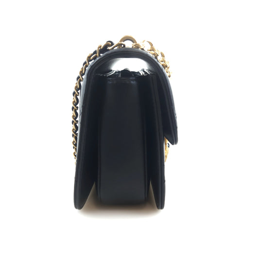 Workshop Onyx Pearl Metal Flap Shoulder Bag Crossbody Bag AS1889