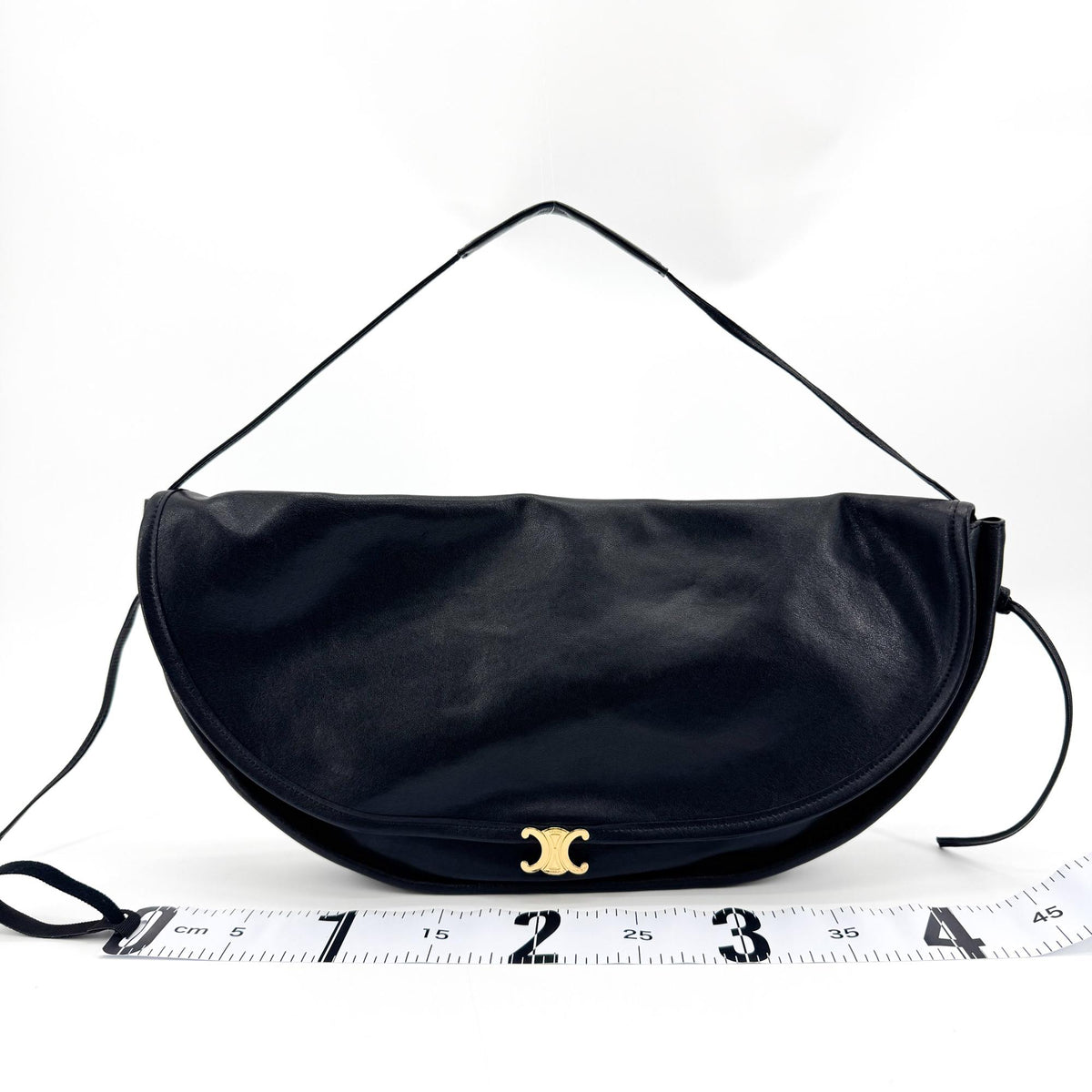 Celine Triomphe Soft Leather Crossbody Bag Black