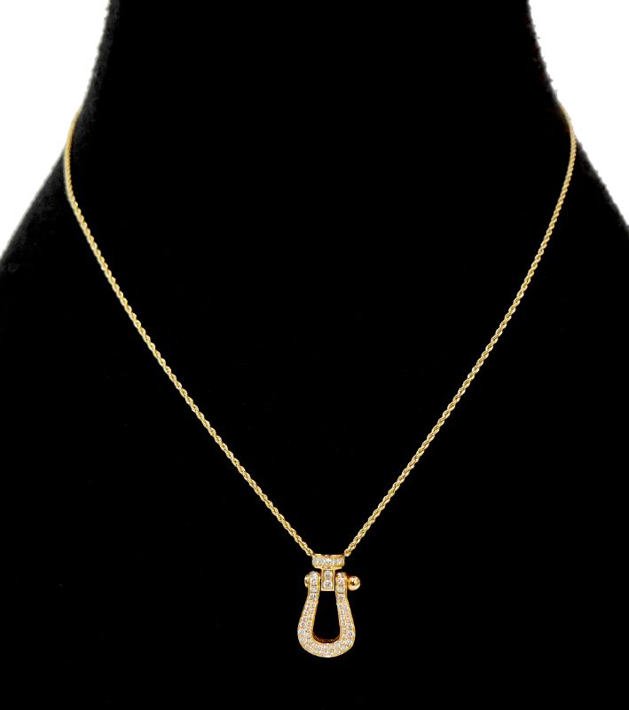 Fred Large 18K Pavé Diamond Post Necklace