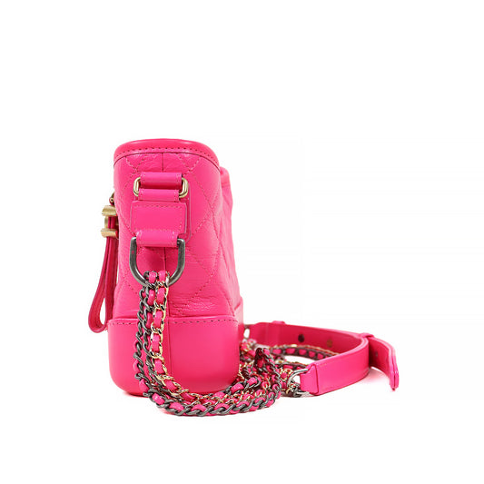 Chanel Neon Pink Small Gabrielle Hobo Bag