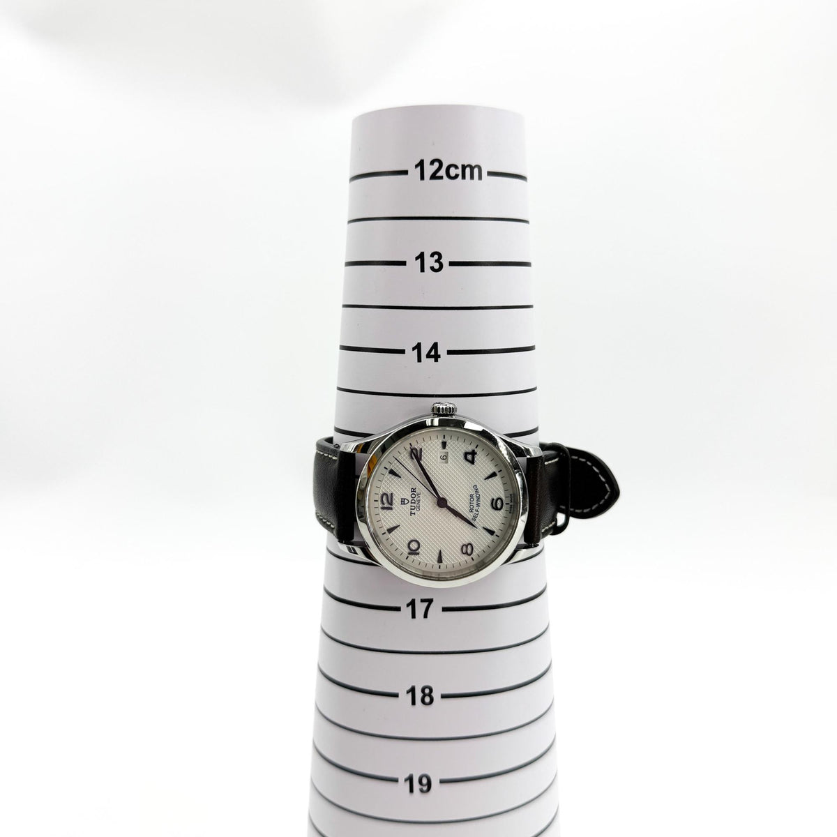 Tudor 1926 silver dial blue indices leather strap