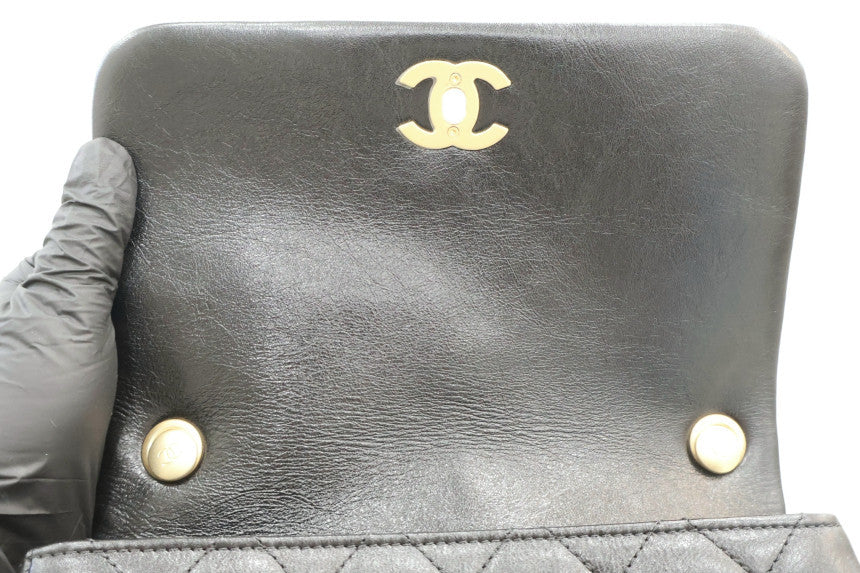 Black Pearl CC Pearl Flap Chain Shoulder Bag AS3001