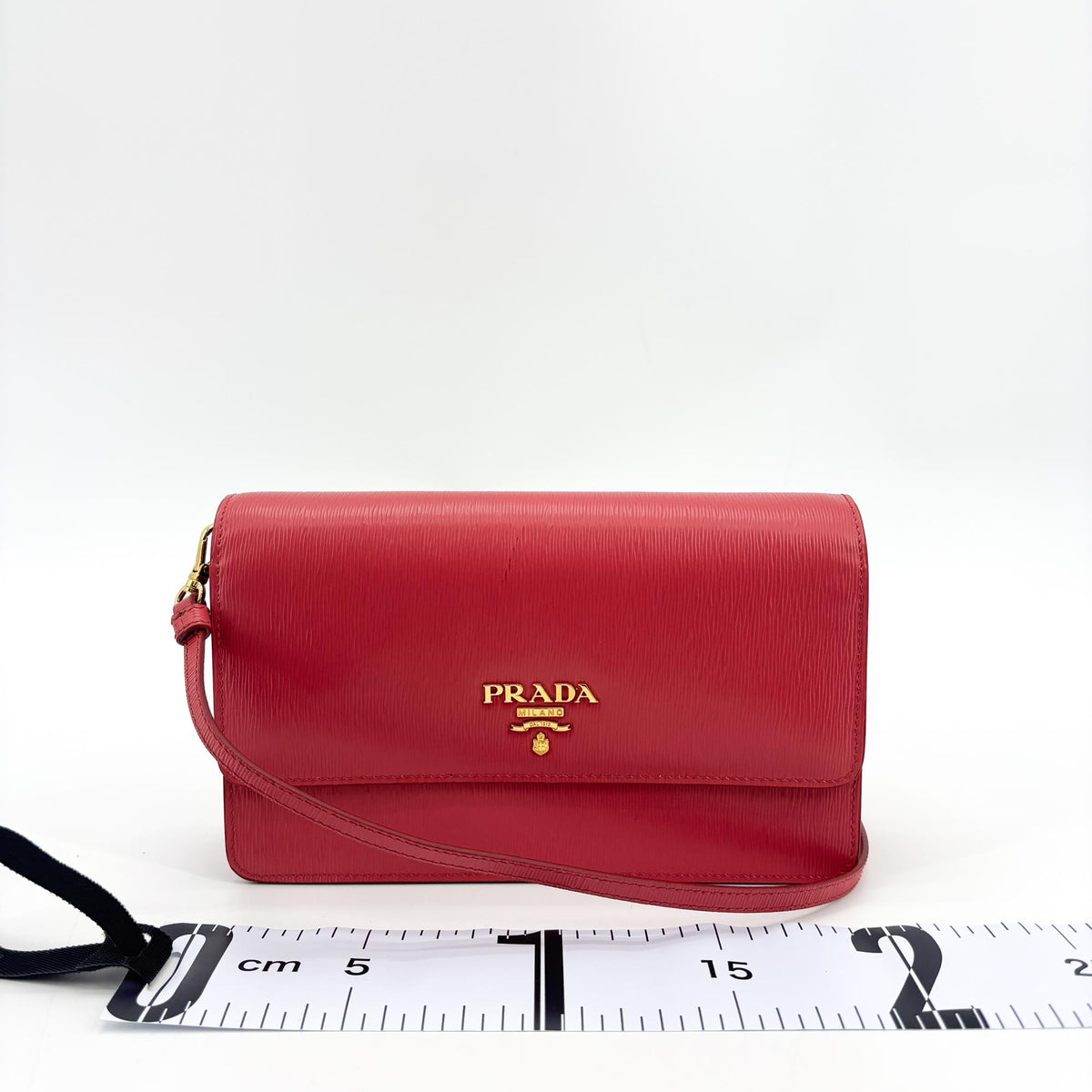 Prada Vitello Move Flap Shoulder Bag Red