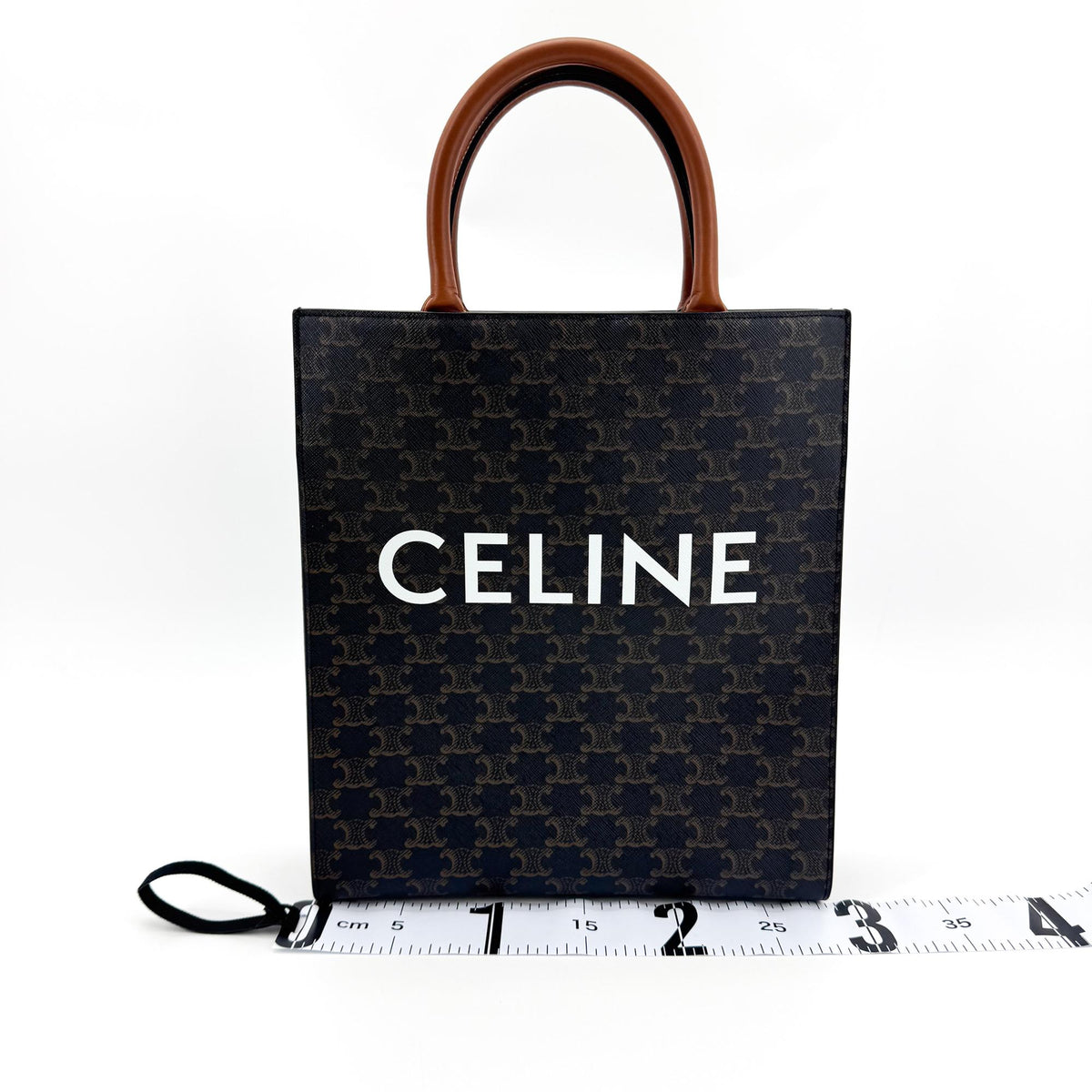 Celine Mini Vertical Cabas Triomphe Canvas Tan