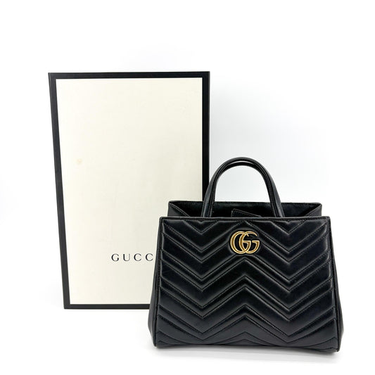 Sac cabas Gucci GG Marmont Matelassé petit modèle noir