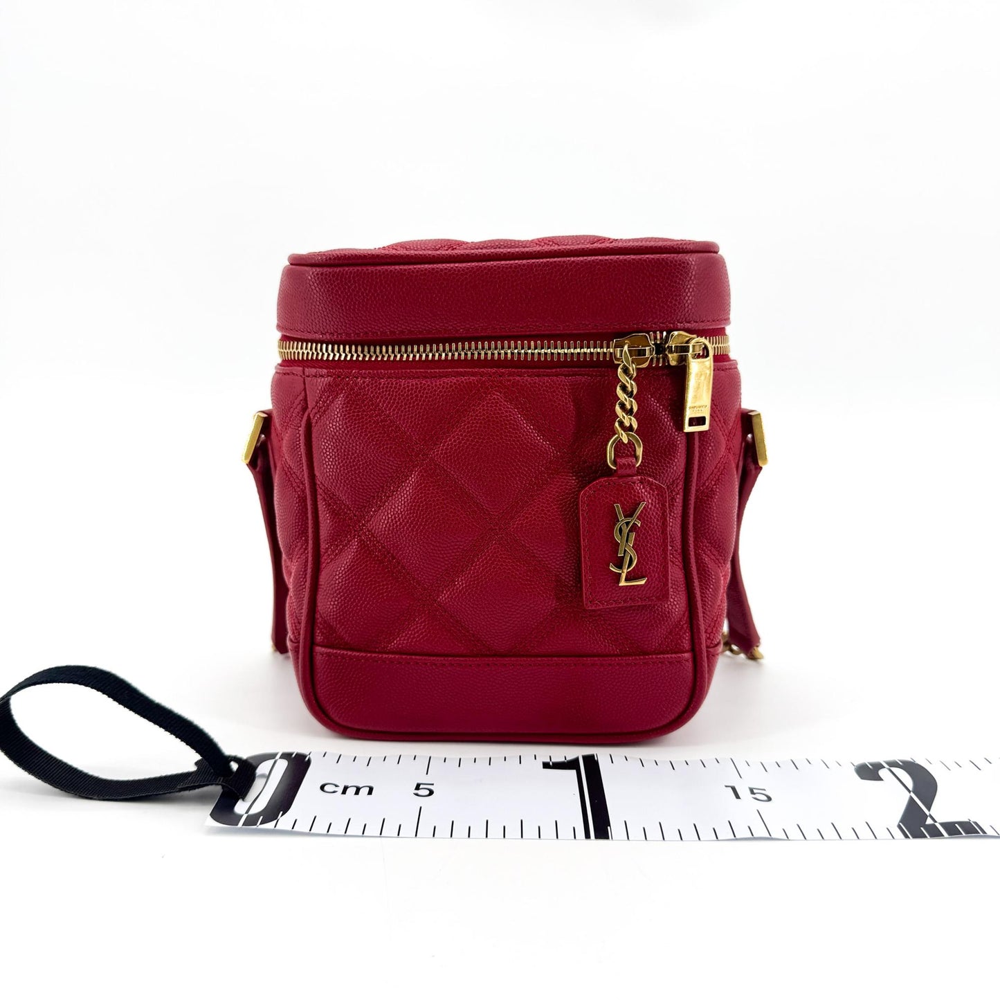 Saint Laurent Carré Quilted Grande de Foudere 80's Vanity Bag Red