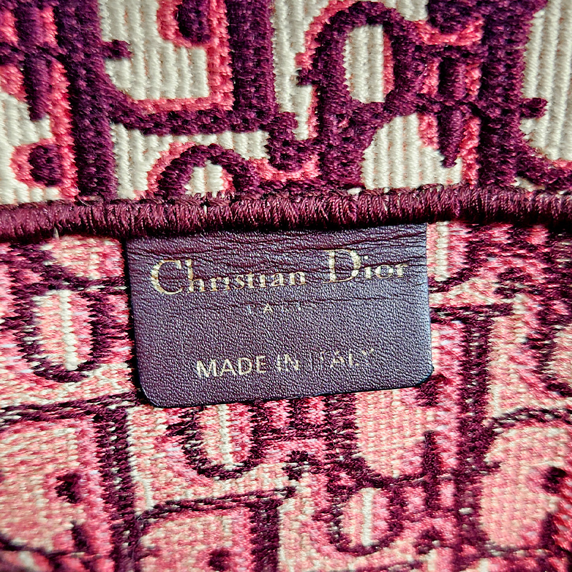 Dior Medium Burgundy Oblique Book Tote Bag