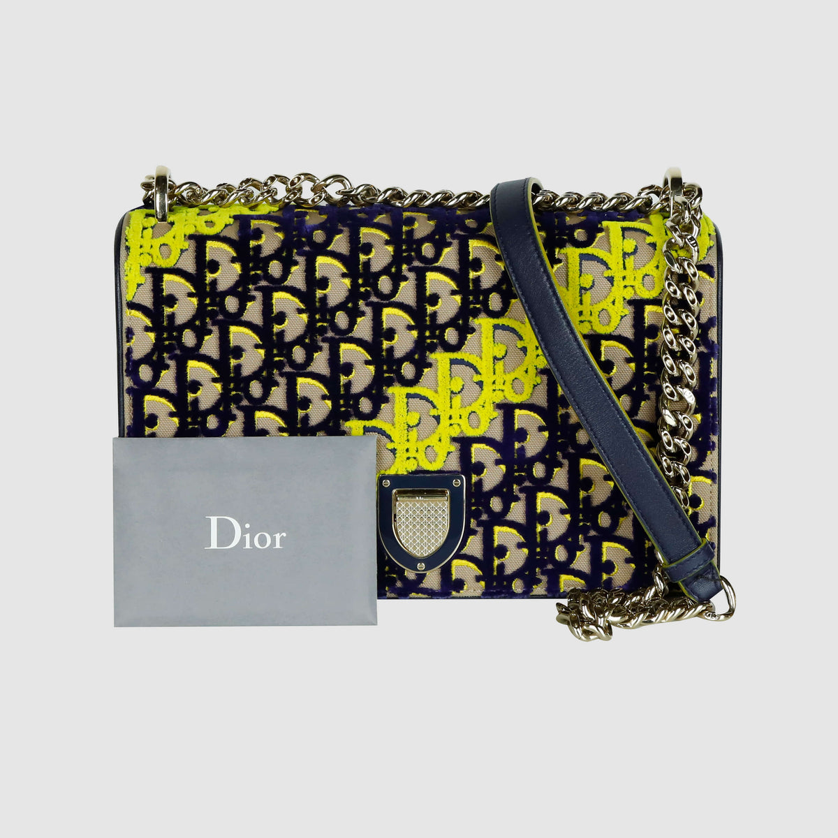 Velvet Oblique Diorama Chain Shoulder Bag Crossbody Bag