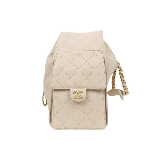 Chanel Beige Medium Caviar 25 Bag with Built-in Chip