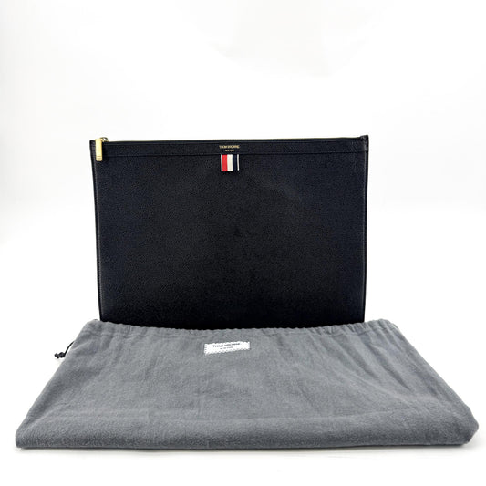 Thom Browne Grain Leather Document Holder Large Navy