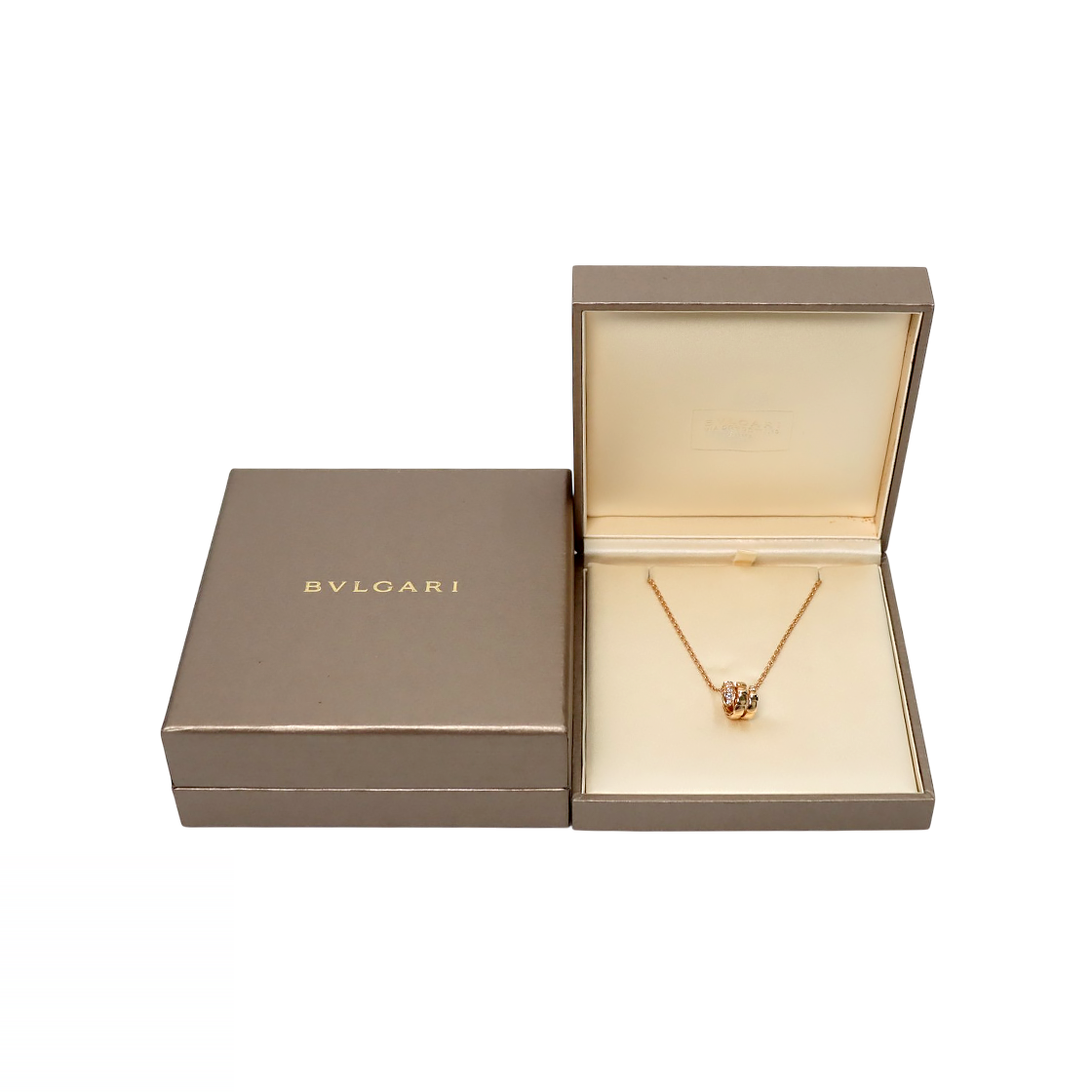 Bulgari 750 Pink Gold Serpenti Diamond Necklace