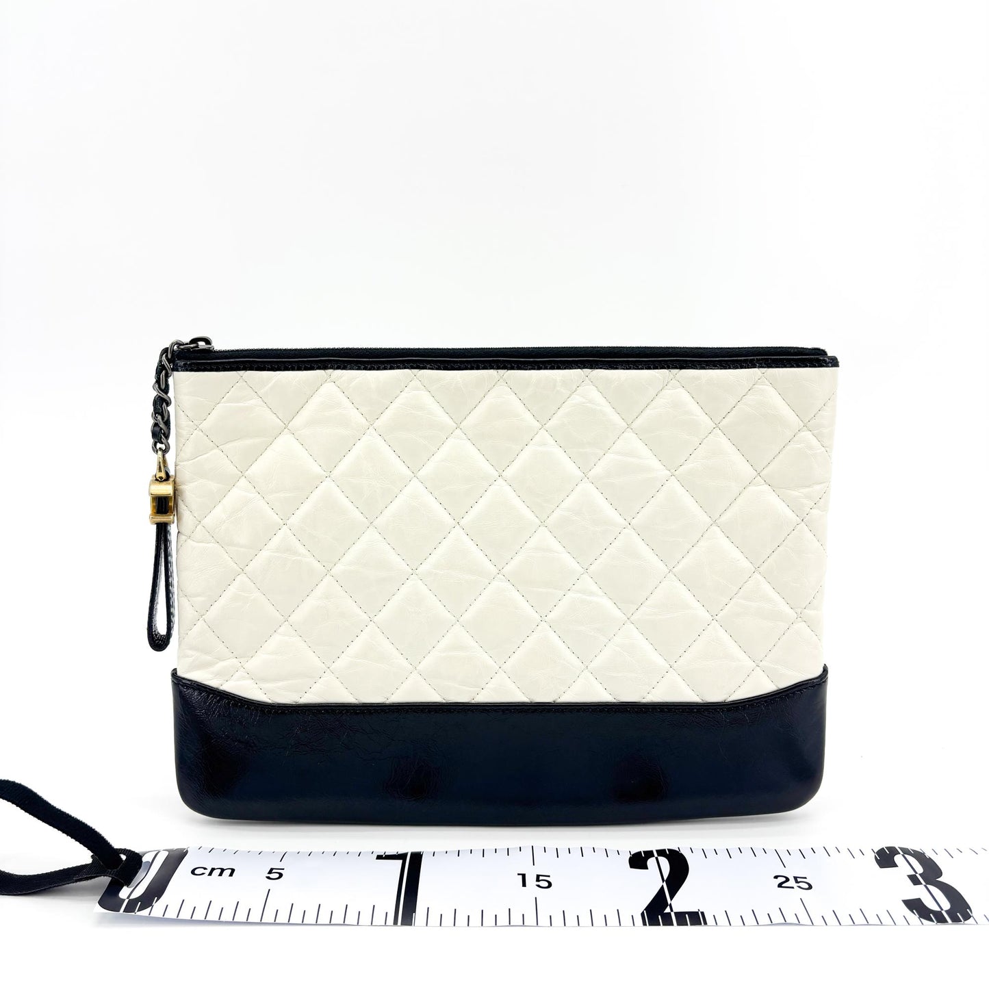 Chanel Gabrielle O-Case Pouch Medium Black White