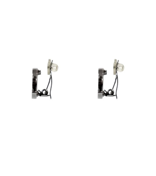 Chanel Black CC Earrings