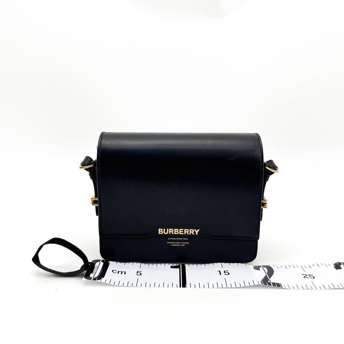 Burberry Horseferry Print Mini Grace Leather Crossbody Bag Black