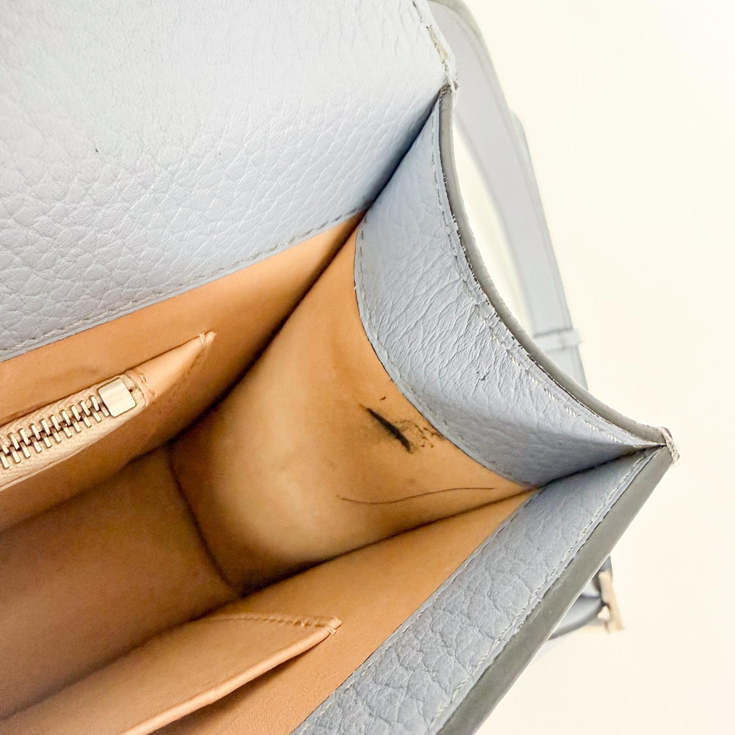 Moynat Leather Crossbody Bag Sky Blue