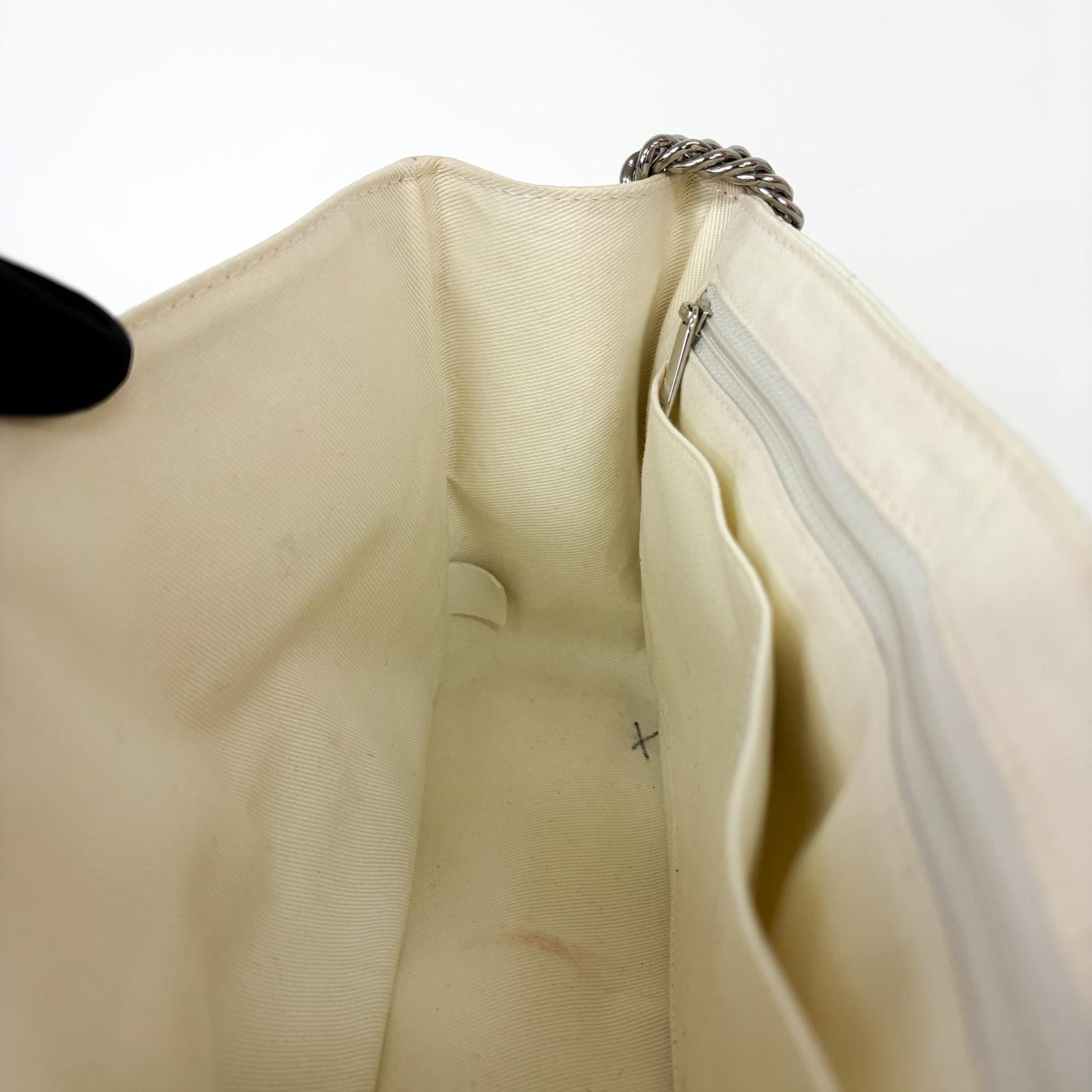 Chanel Cream Quilted Lambskin Silver Hardware Flap Bag 11 Series