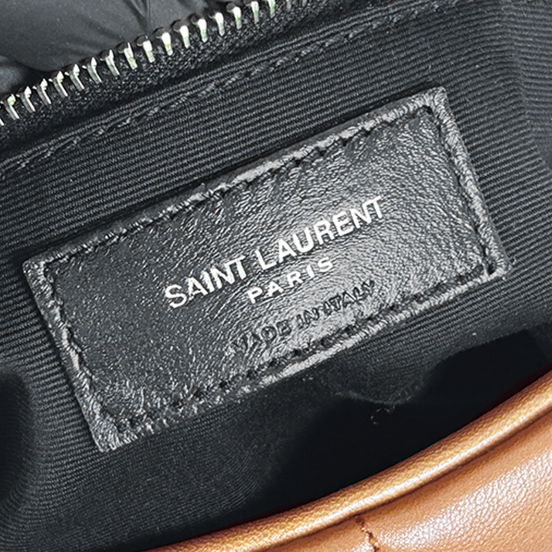 Saint Laurent Brown Leather Medium Lulu Puffer Bag