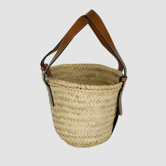 Anagram Raffia Basket Tote Bag