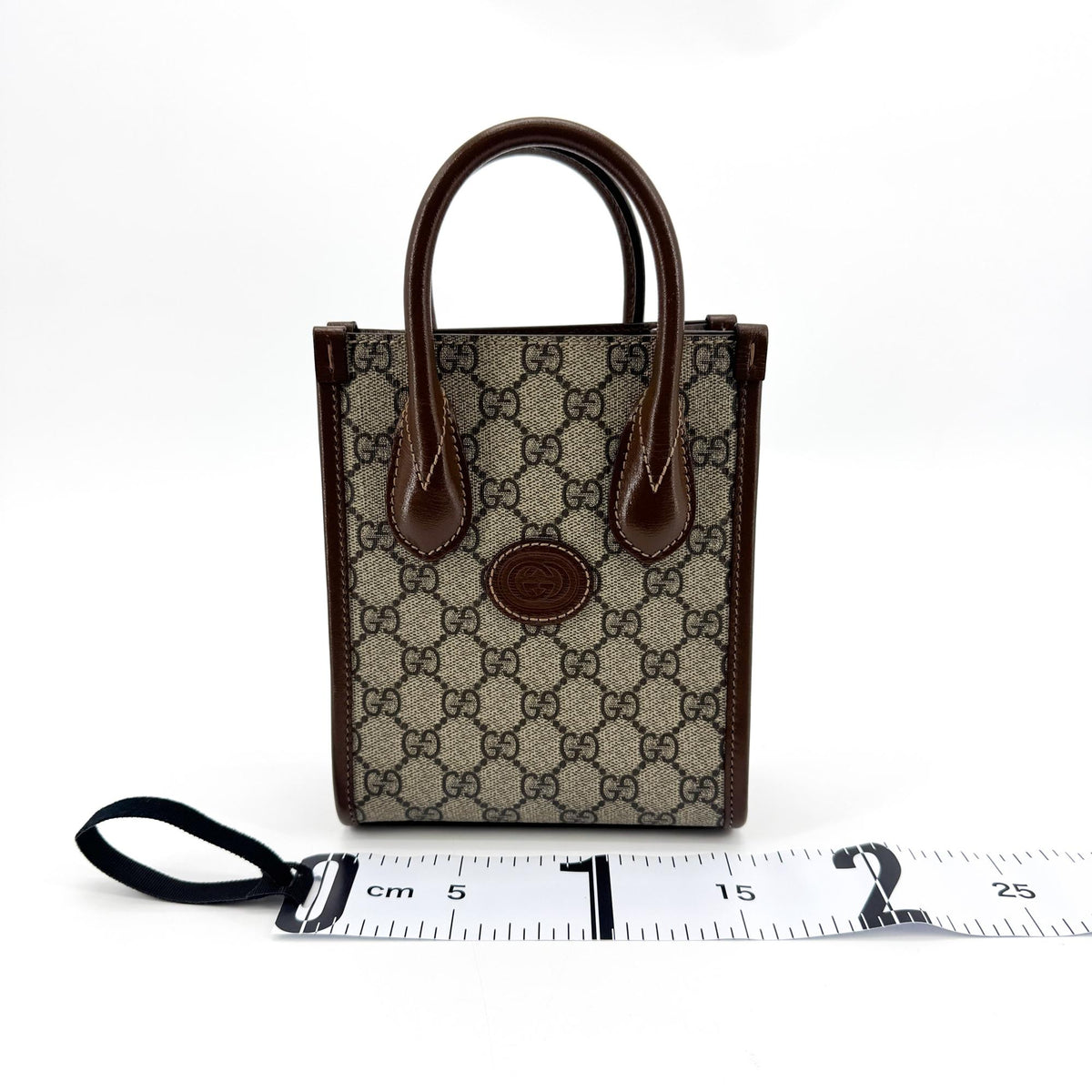 Gucci Interlocking G Mini Tote Bag Brown GG Supreme