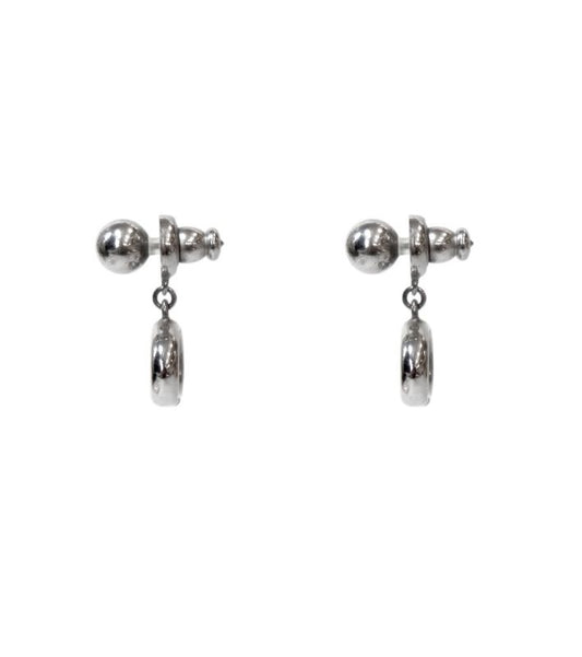 Dior Navy CD Silver Earrings