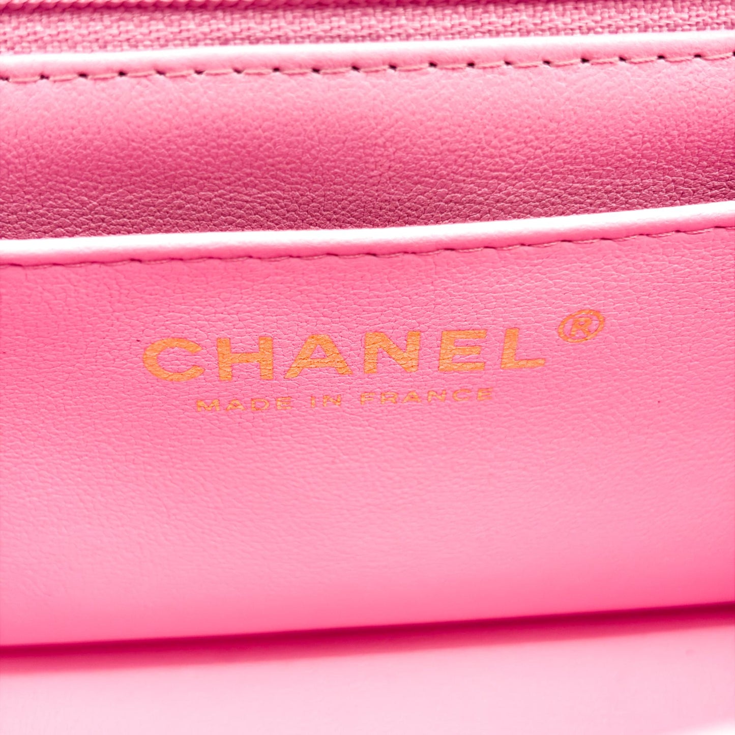 Chanel Lambskin Handle Mini Flap Bag Black and Pink Gold Hardware