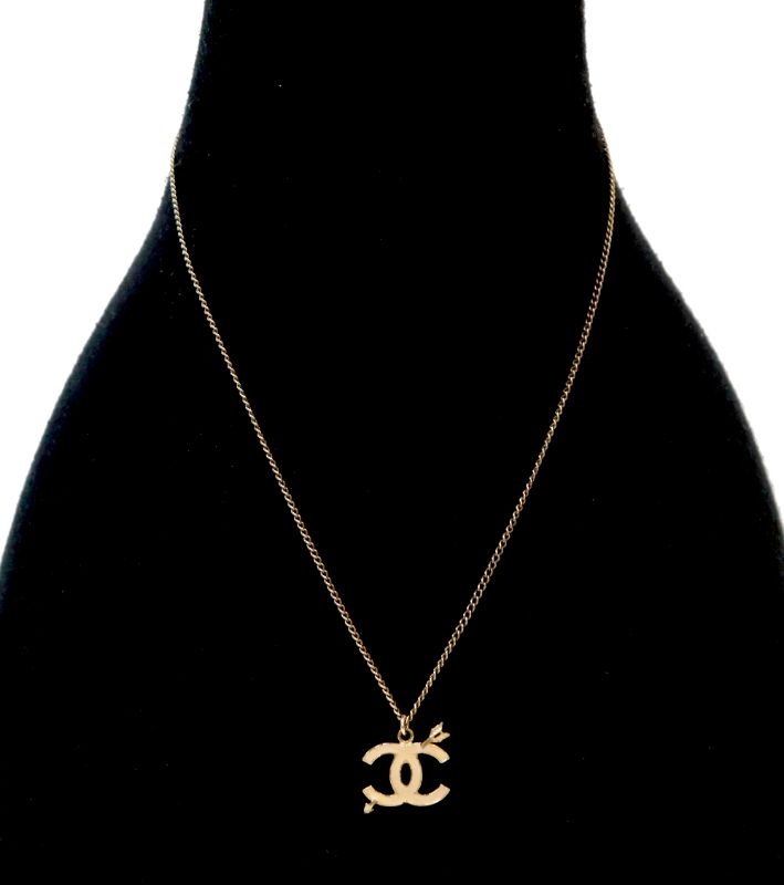 Chanel Beige Cupid CC Gold Necklace