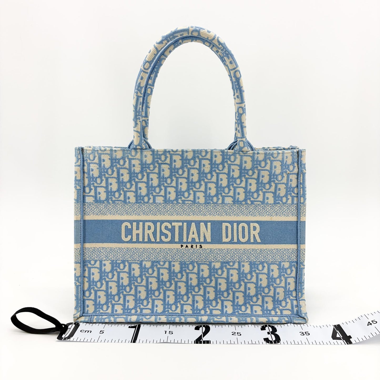 Dior Medium Book Tote Bag Blue Oblique Embroidery